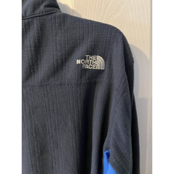 The North Face Jacket Mens S Blue Ribbed Fleece Zip Up 2 Tone Textured gorpcore - Picture 7 of 9